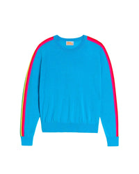 Pull à col rond en laine mérinos - Aqua Blue