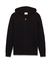 Hoodie Light à zip en cachemire - Black