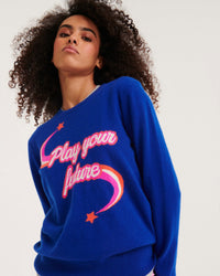 Pull à col rond Play Your Future en cachemire - Electric Blue