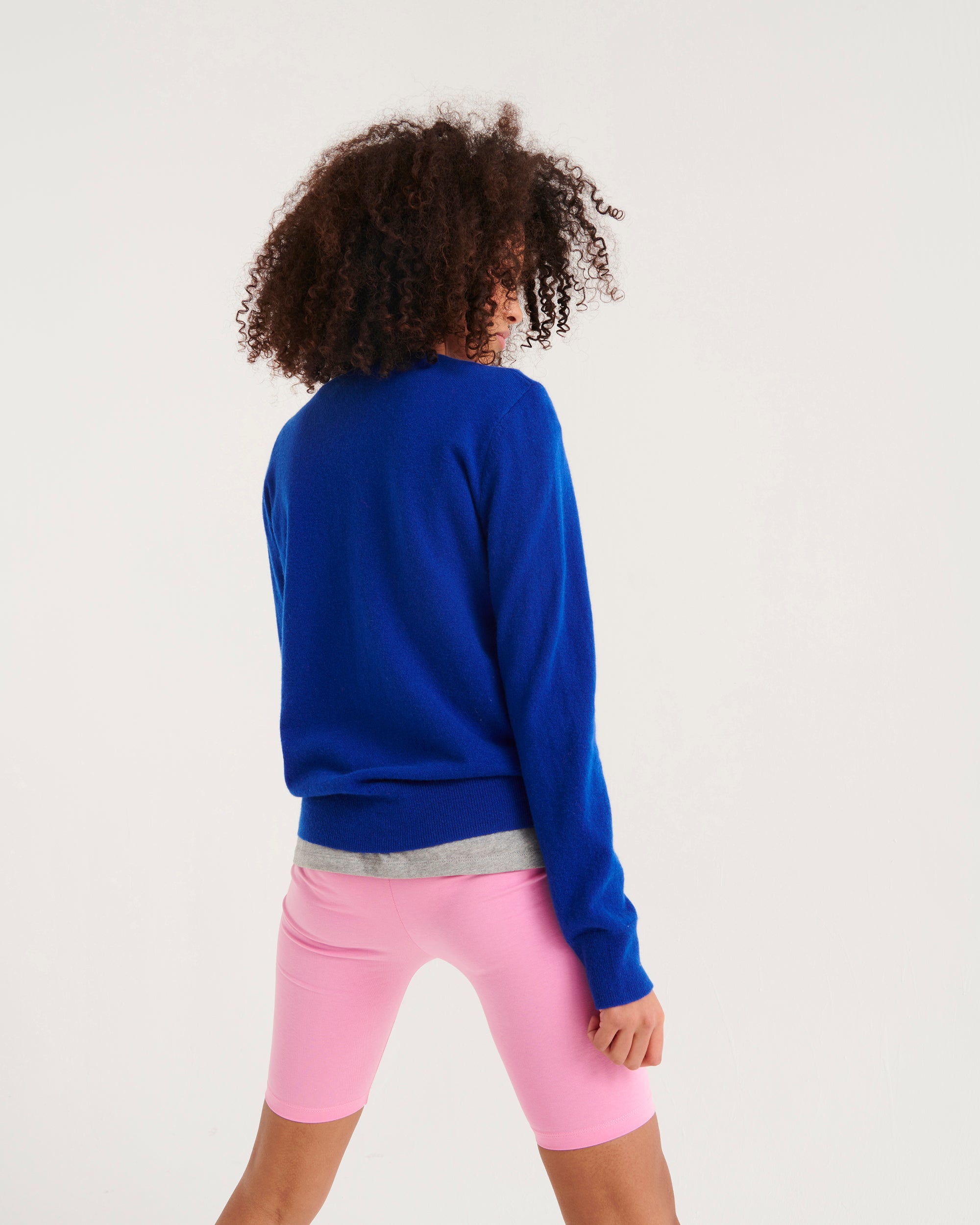 Pull à col rond Play Your Future en cachemire - Electric Blue