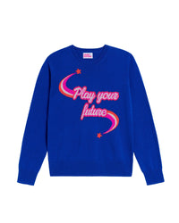 Pull à col rond Play Your Future en cachemire - Electric Blue