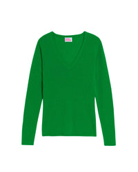 Pull Light fin à col V en cachemire - Summer Green