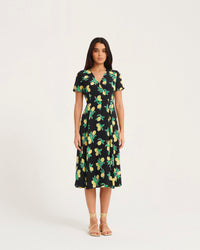 Robe longue Paola en soie - Black Lemons