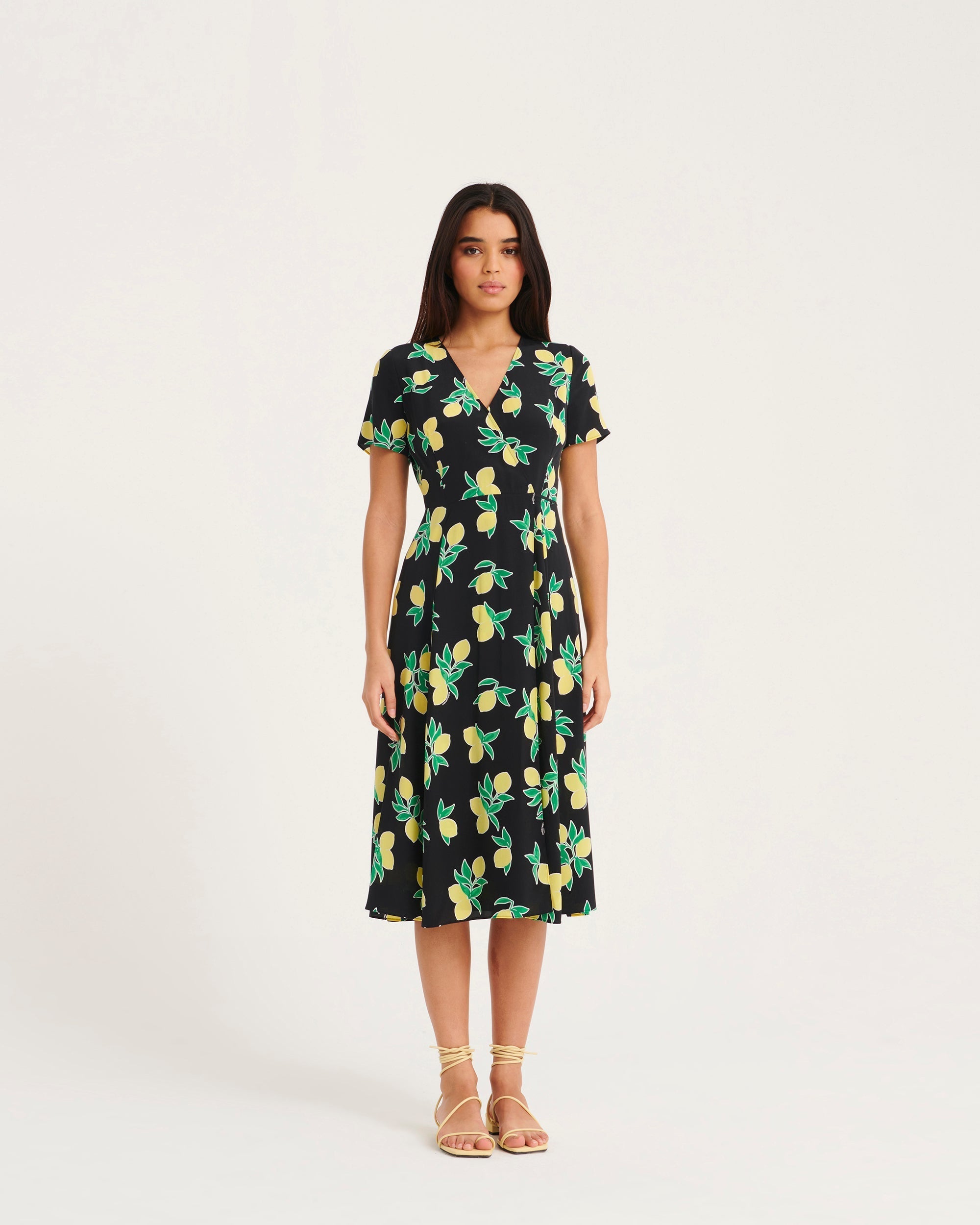 Robe longue Paola en soie - Black Lemons