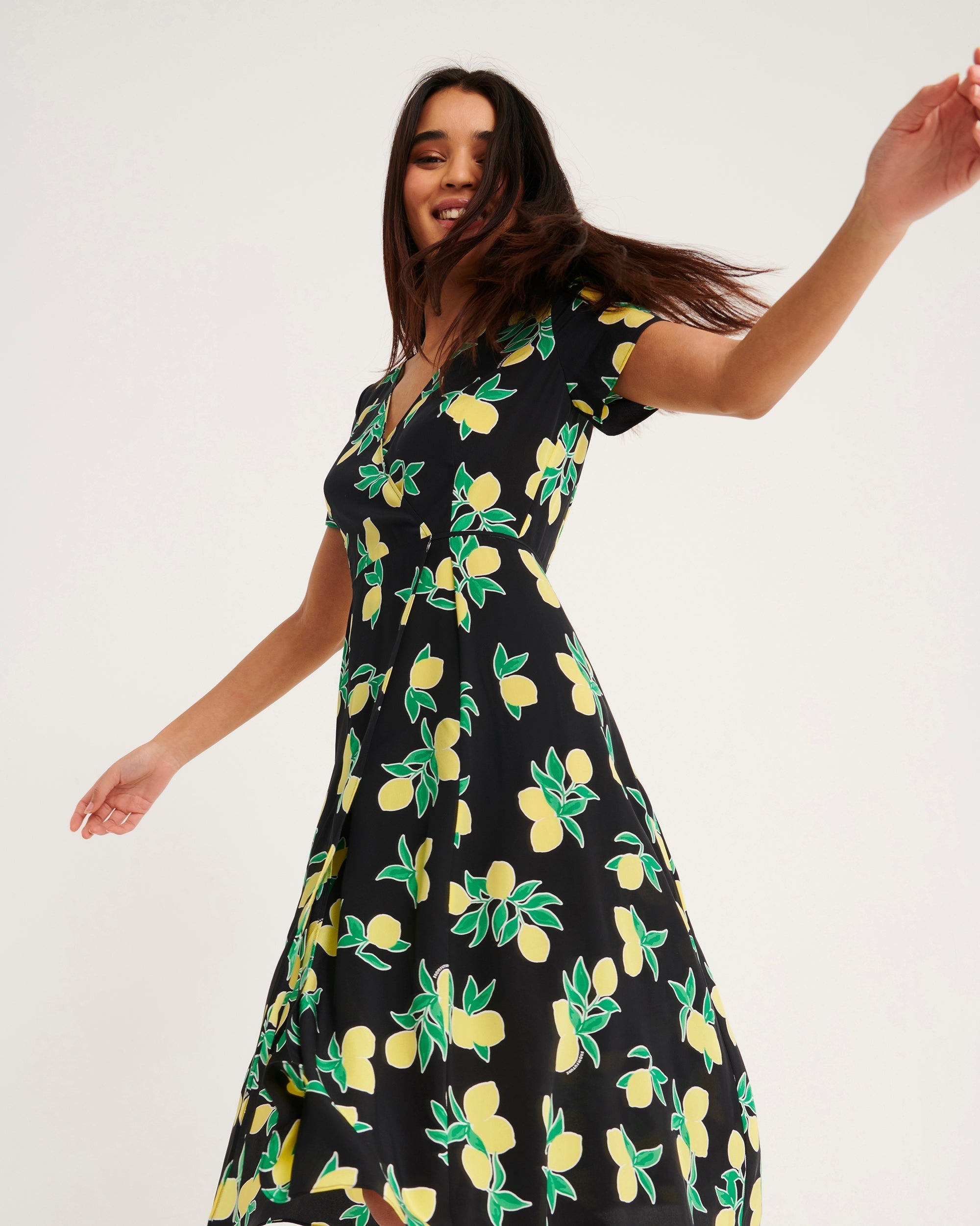 Robe longue Paola en soie - Black Lemons