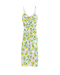 Robe longue Barbara en soie - Lemon Off White