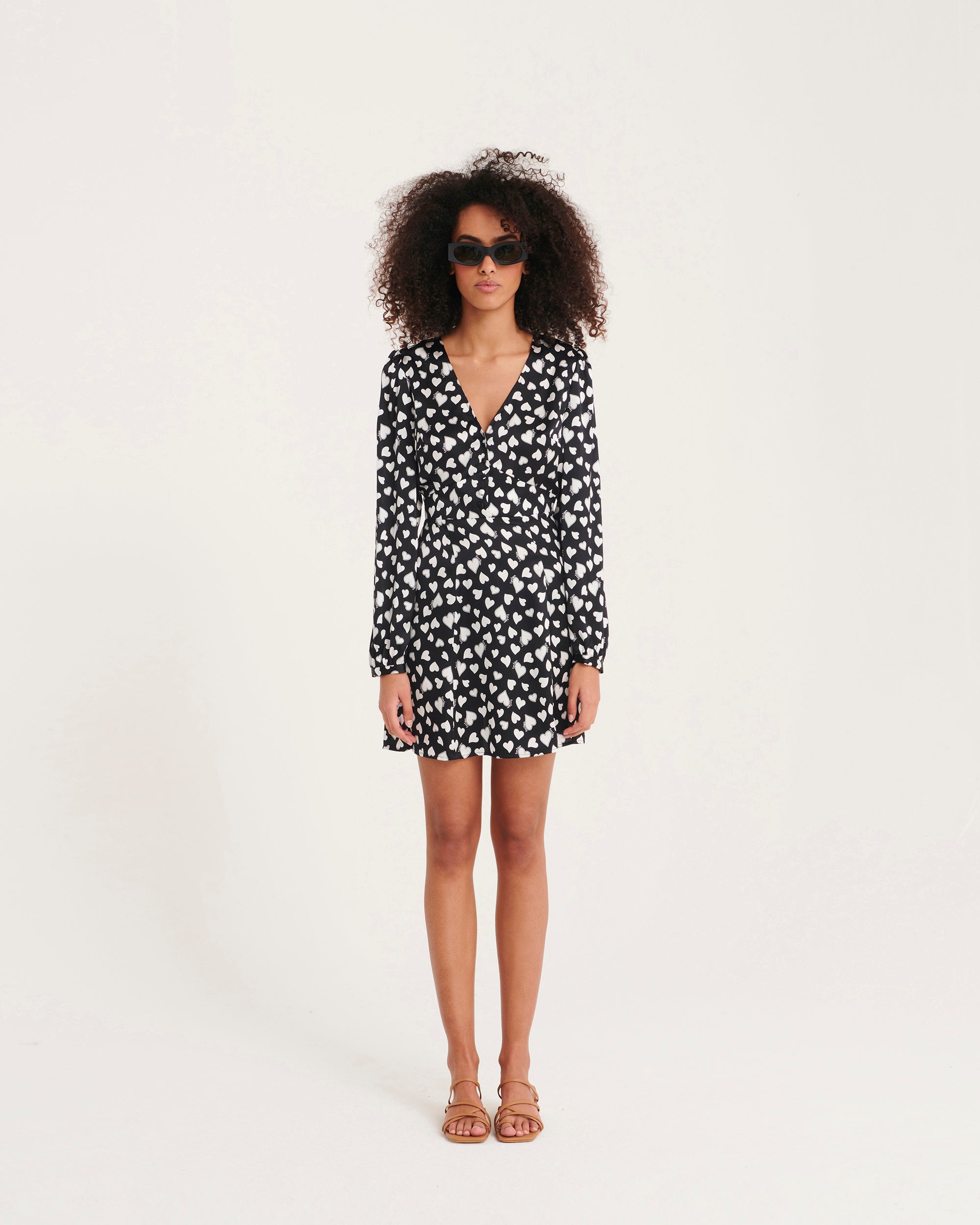 Robe courte Lily en soie - Black Litte Heart