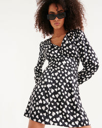 Robe courte Lily en soie - Black Litte Heart