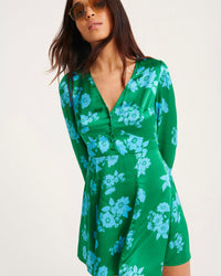 Robe courte Lily en soie - Big Bouquet