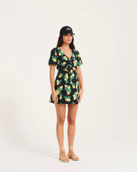 Robe courte Giulia en soie - Black Lemons