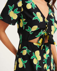 Robe courte Giulia en soie - Black Lemons