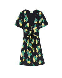 Robe courte Giulia en soie - Black Lemons