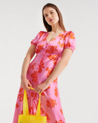 Robe longue Scarlett en soie - Big Bouquet