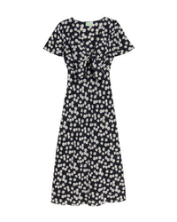 Robe longue Jackson en soie - Black Daisy