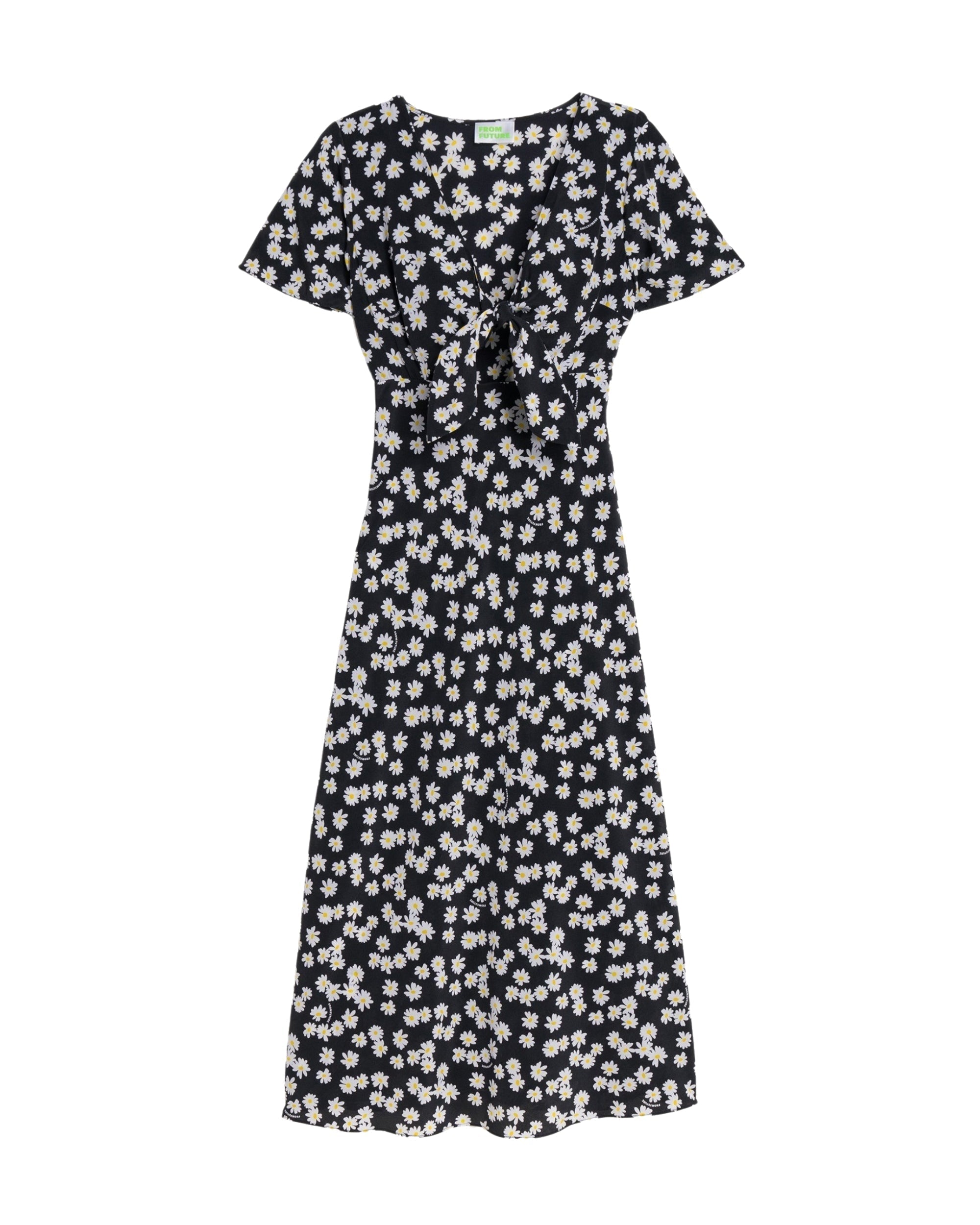 Robe longue Jackson en soie - Black Daisy