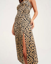 Robe longue Blake en soie - Leopard Print