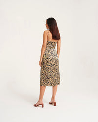 Robe longue Blake en soie - Leopard Print