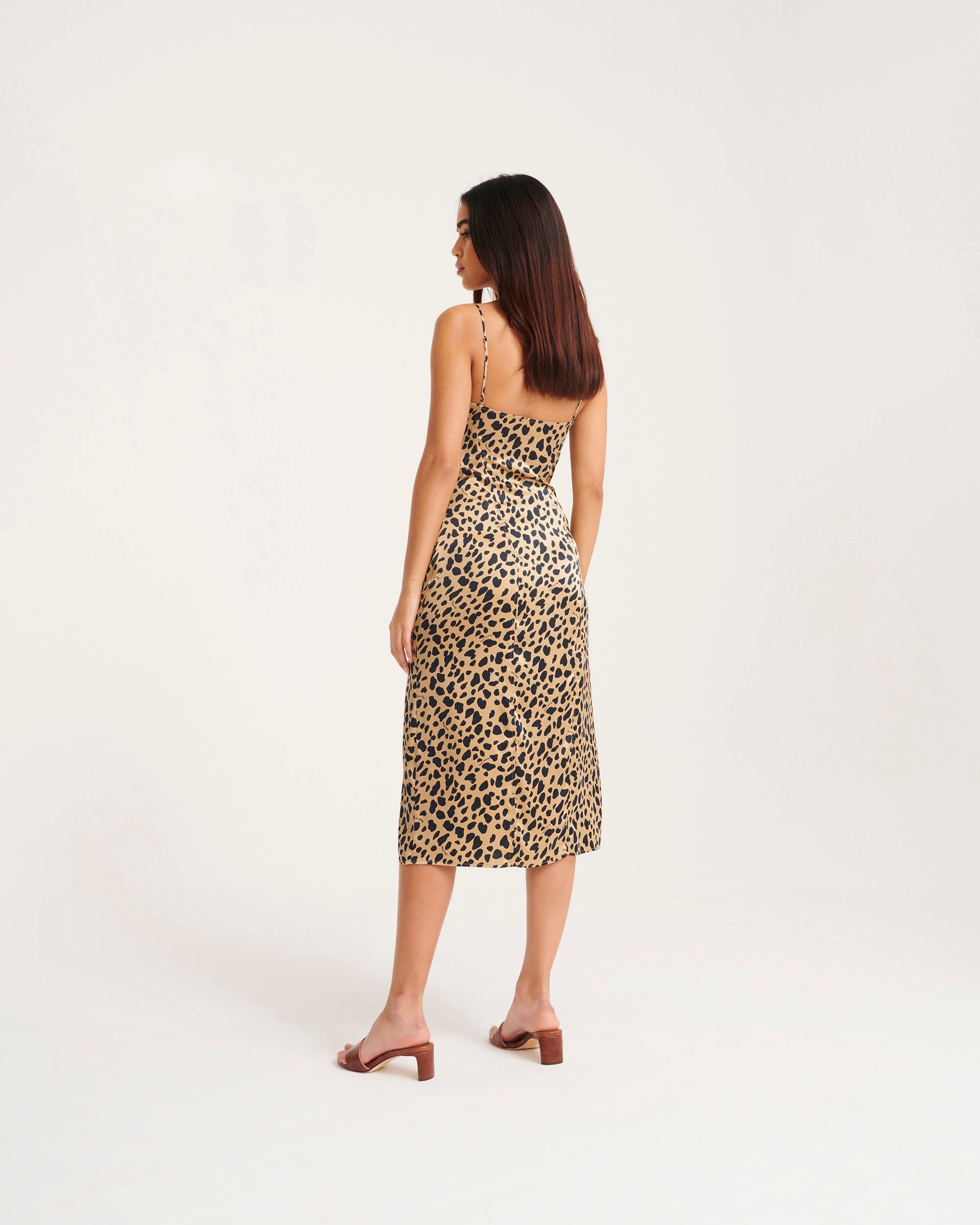 Robe longue Blake en soie - Leopard Print