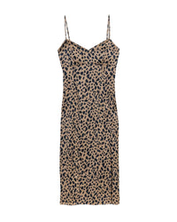 Robe longue Blake en soie - Leopard Print