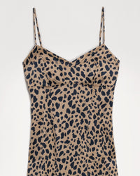 Robe longue Blake en soie - Leopard Print