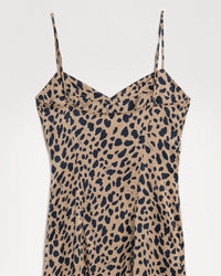 Robe longue Blake en soie - Leopard Print