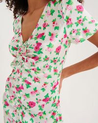 Robe longue Rosa en soie - Off White Little Heart