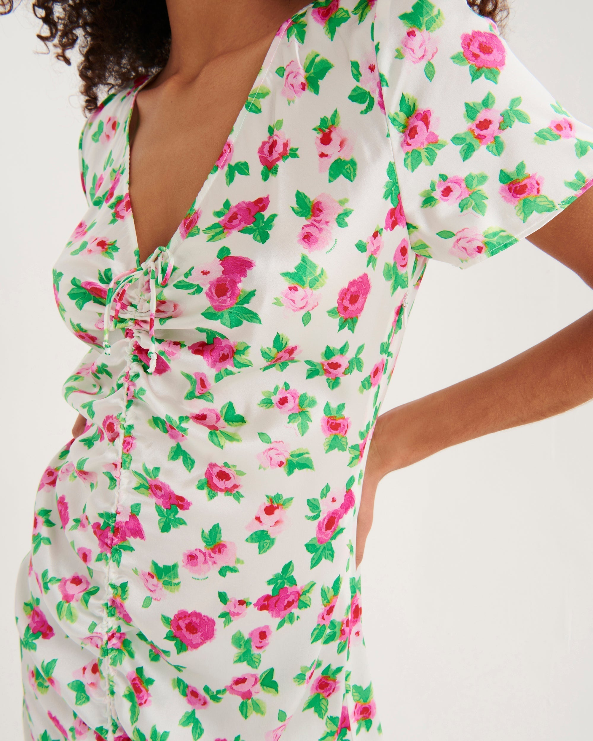 Robe longue Rosa en soie - Off White Little Heart