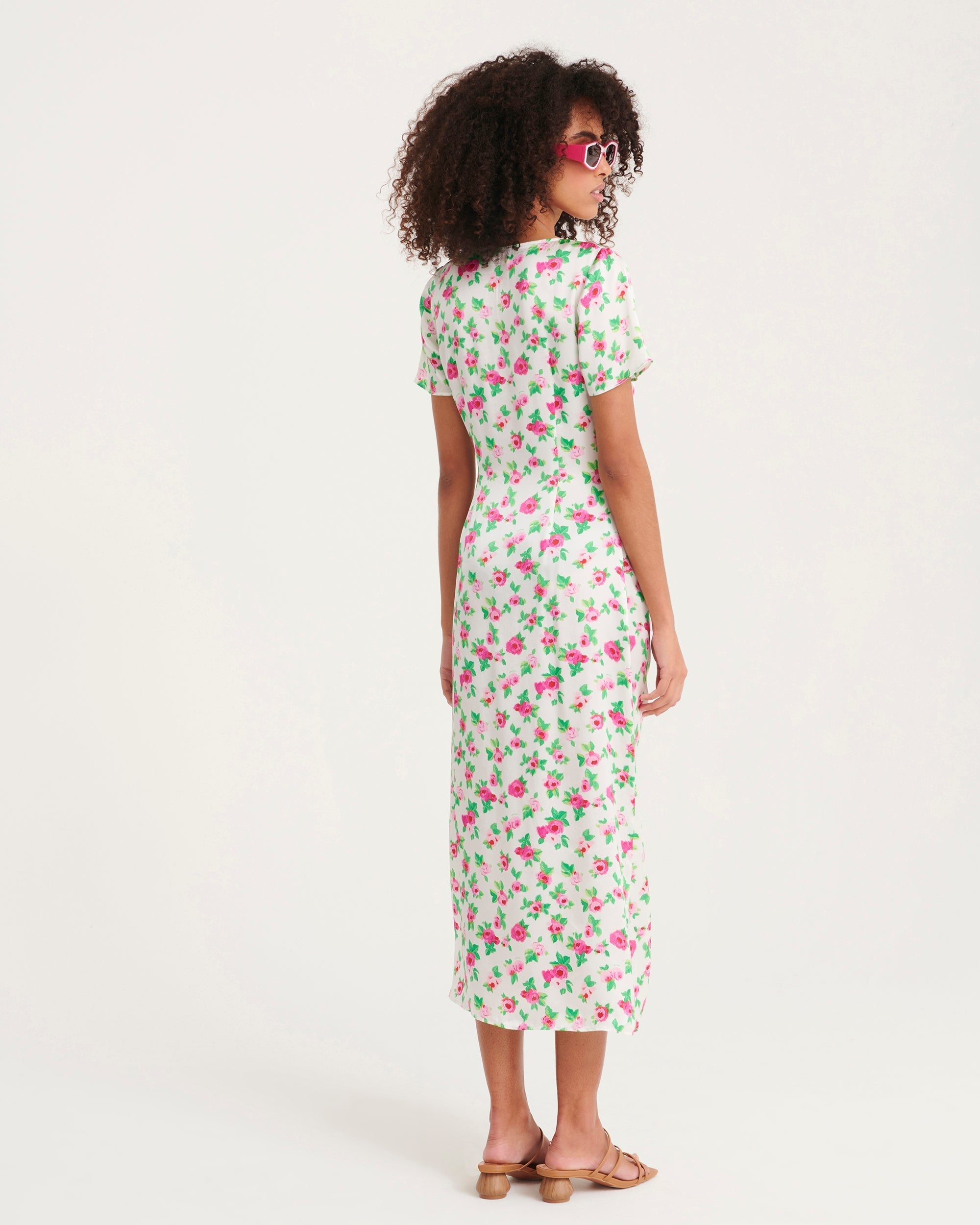 Robe longue Rosa en soie - Off White Little Heart