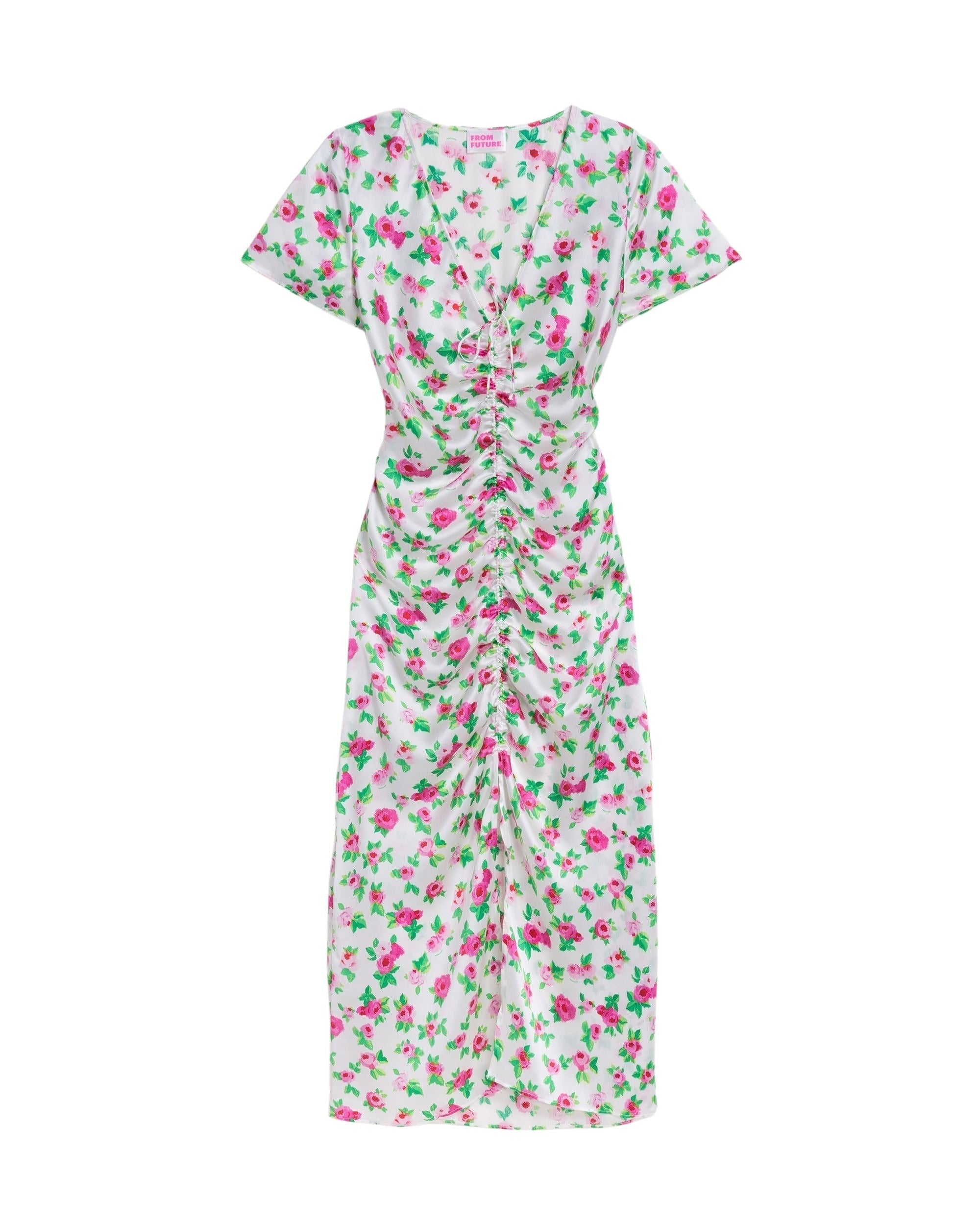 Robe longue Rosa en soie - Off White Little Heart