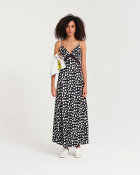 Robe longue Carly en soie - Black Litte Heart