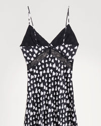Robe longue Carly en soie - Black Litte Heart