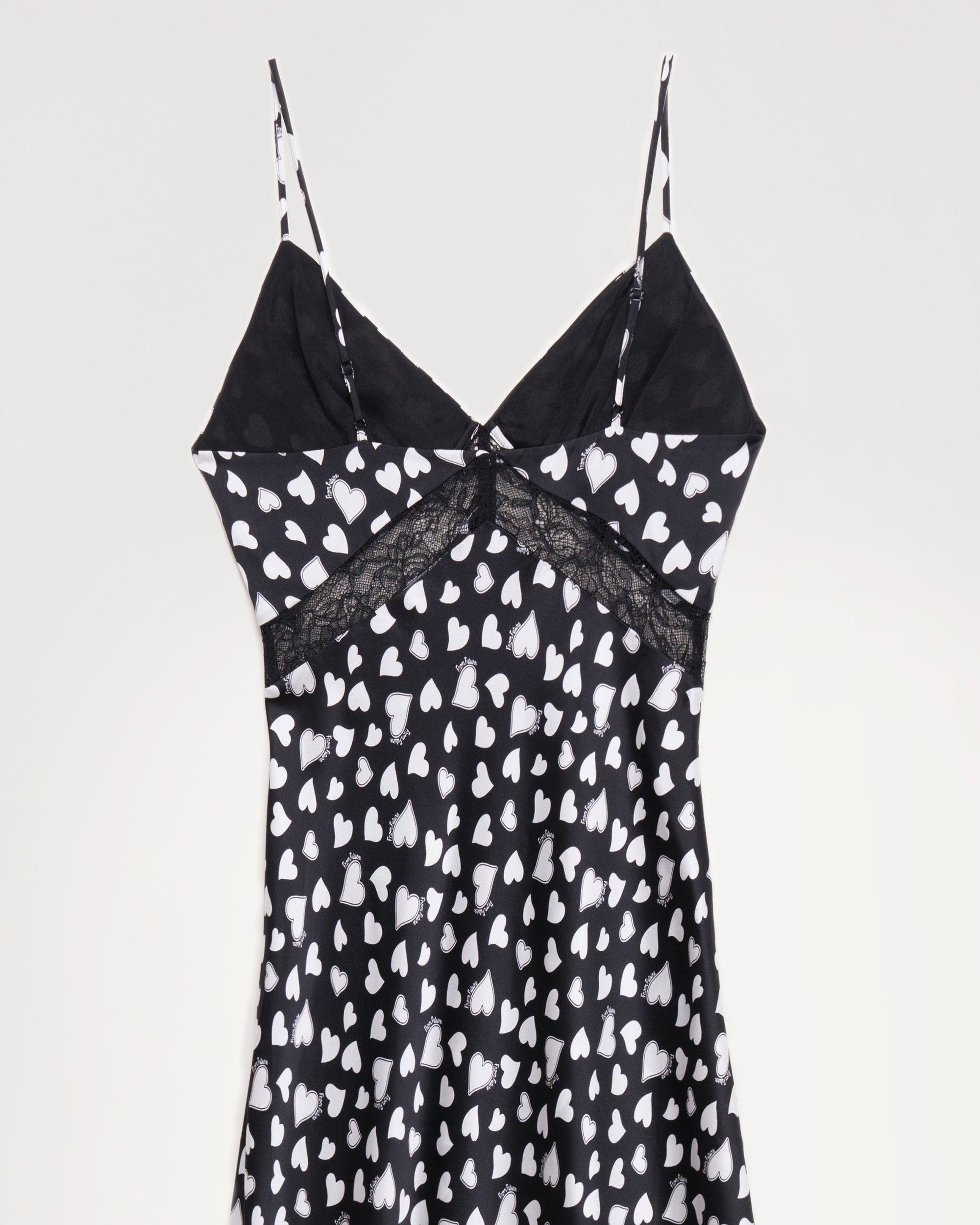 Robe longue Carly en soie - Black Litte Heart
