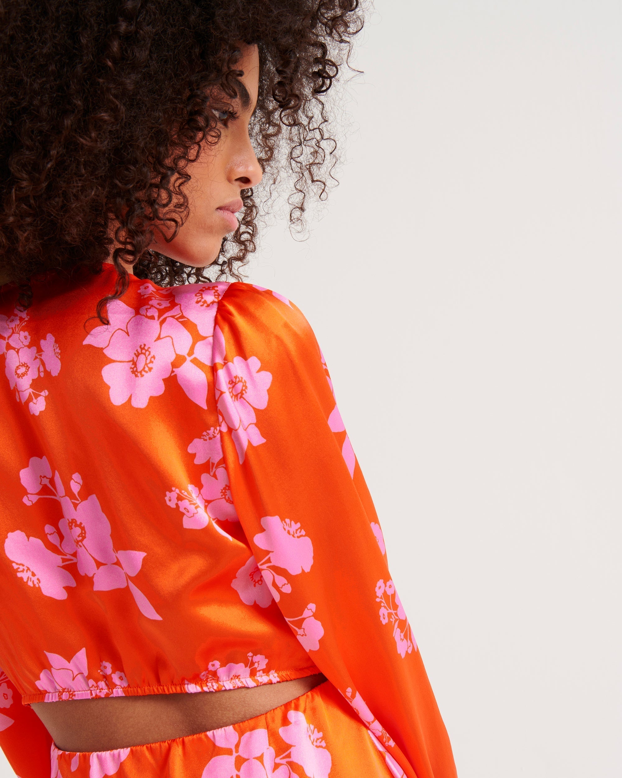 Robe courte Lolly en soie - Big Bouquet