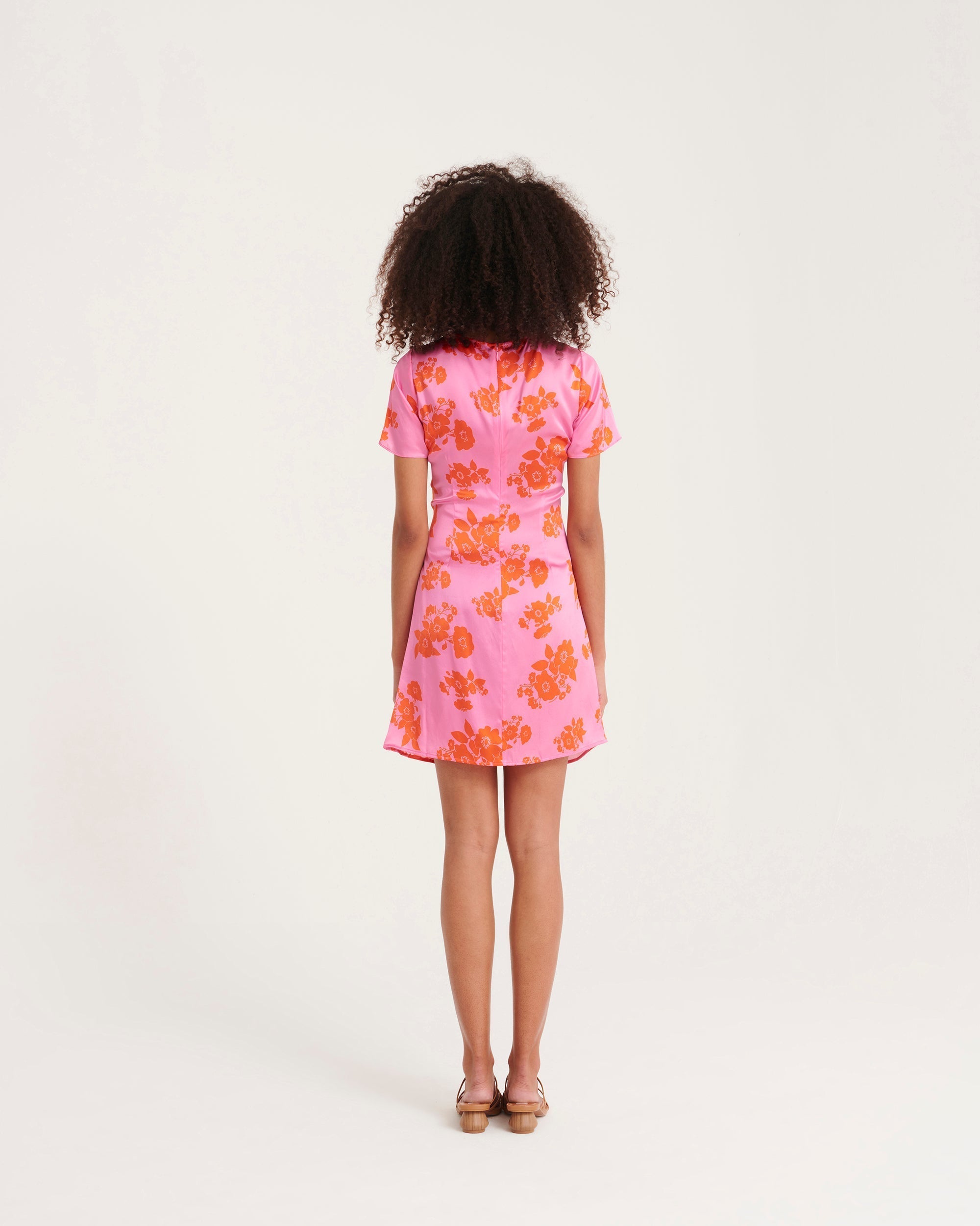 Robe courte Masha en soie - Big Bouquet