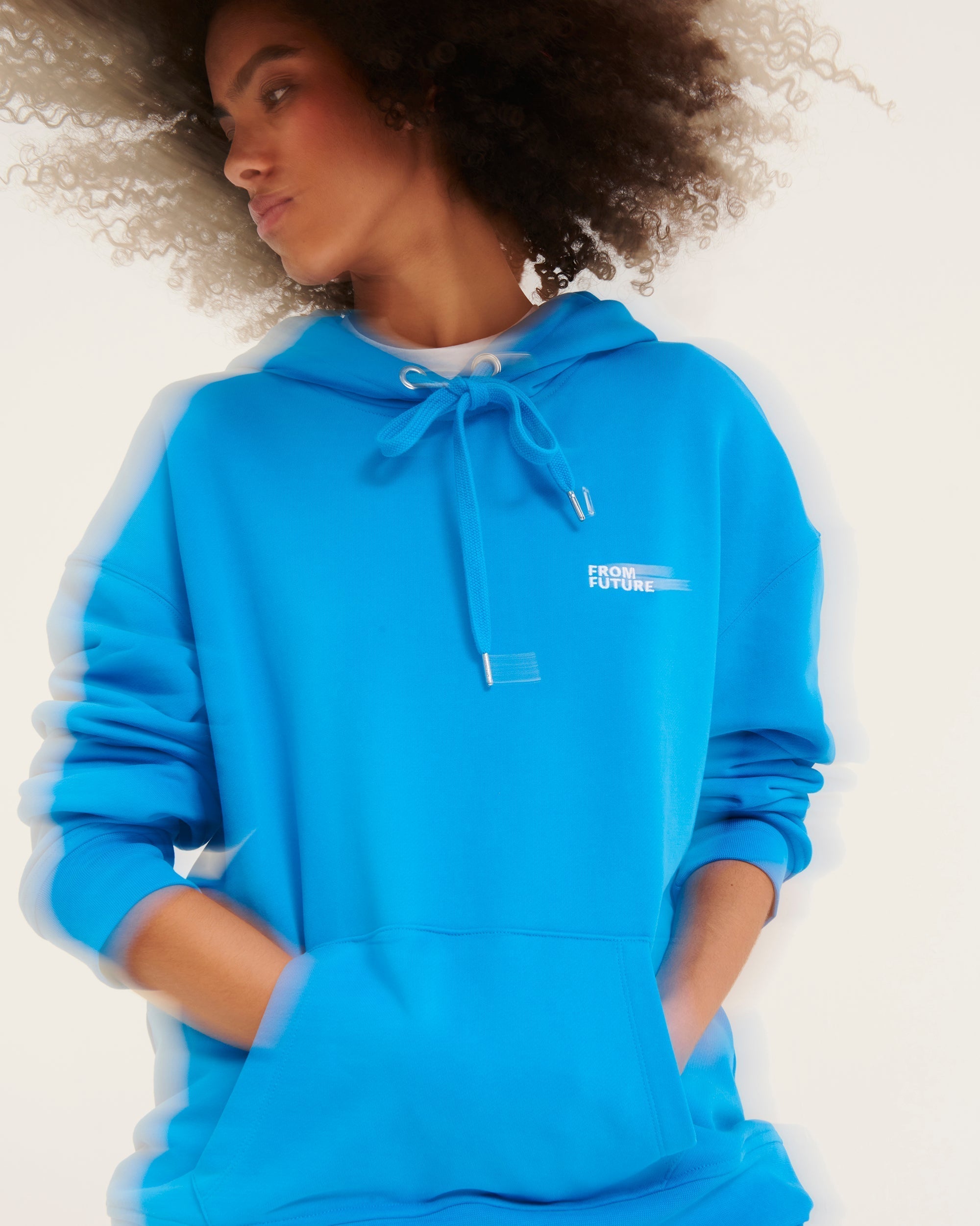 Hoodie unisexe oversize à broderie - Royal Blue