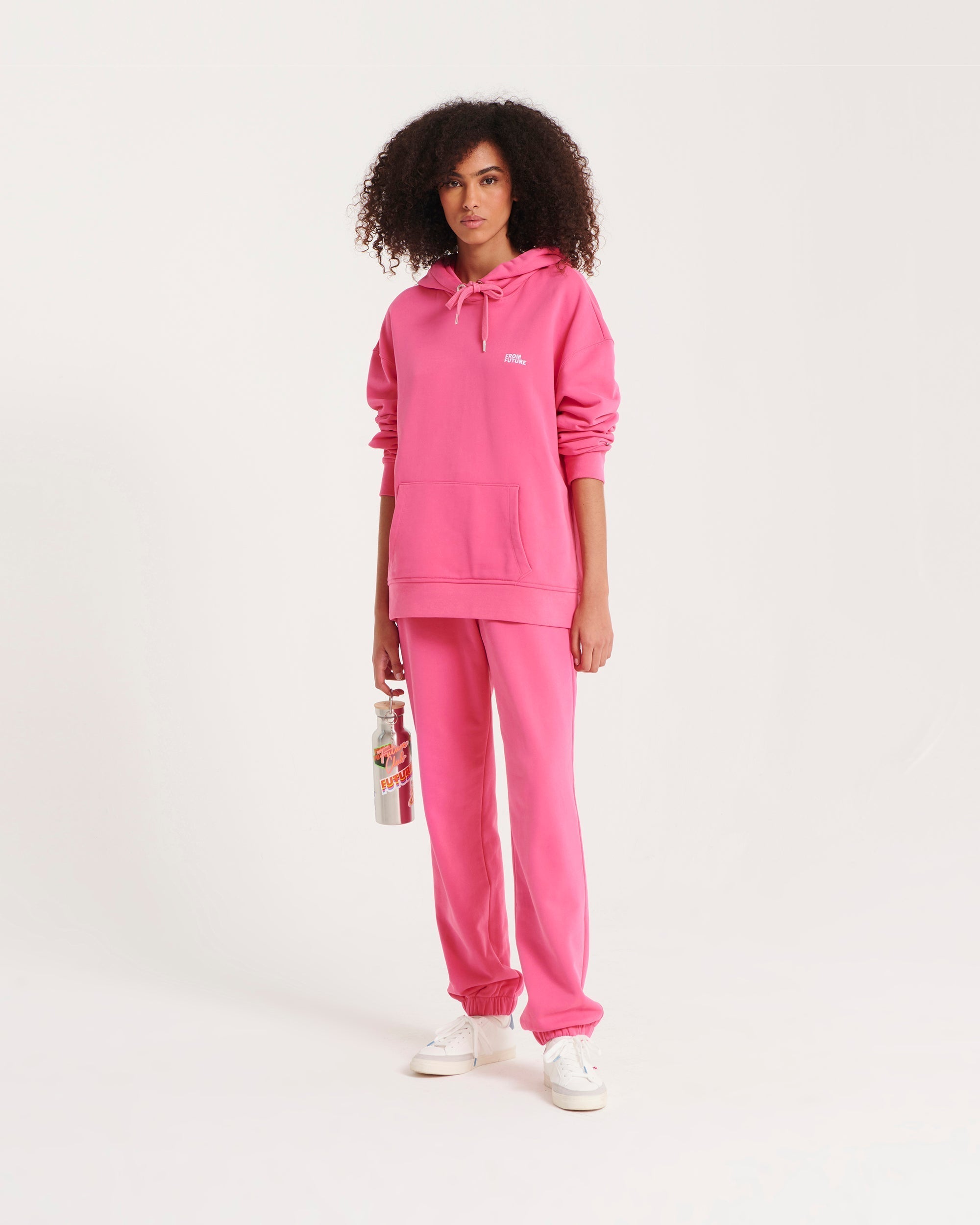 Hoodie unisexe oversize à broderie - Neon Pink
