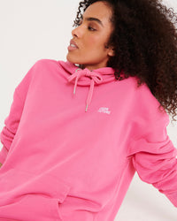 Hoodie unisexe oversize à broderie - Neon Pink