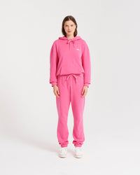 Hoodie unisexe oversize à broderie - Neon Pink