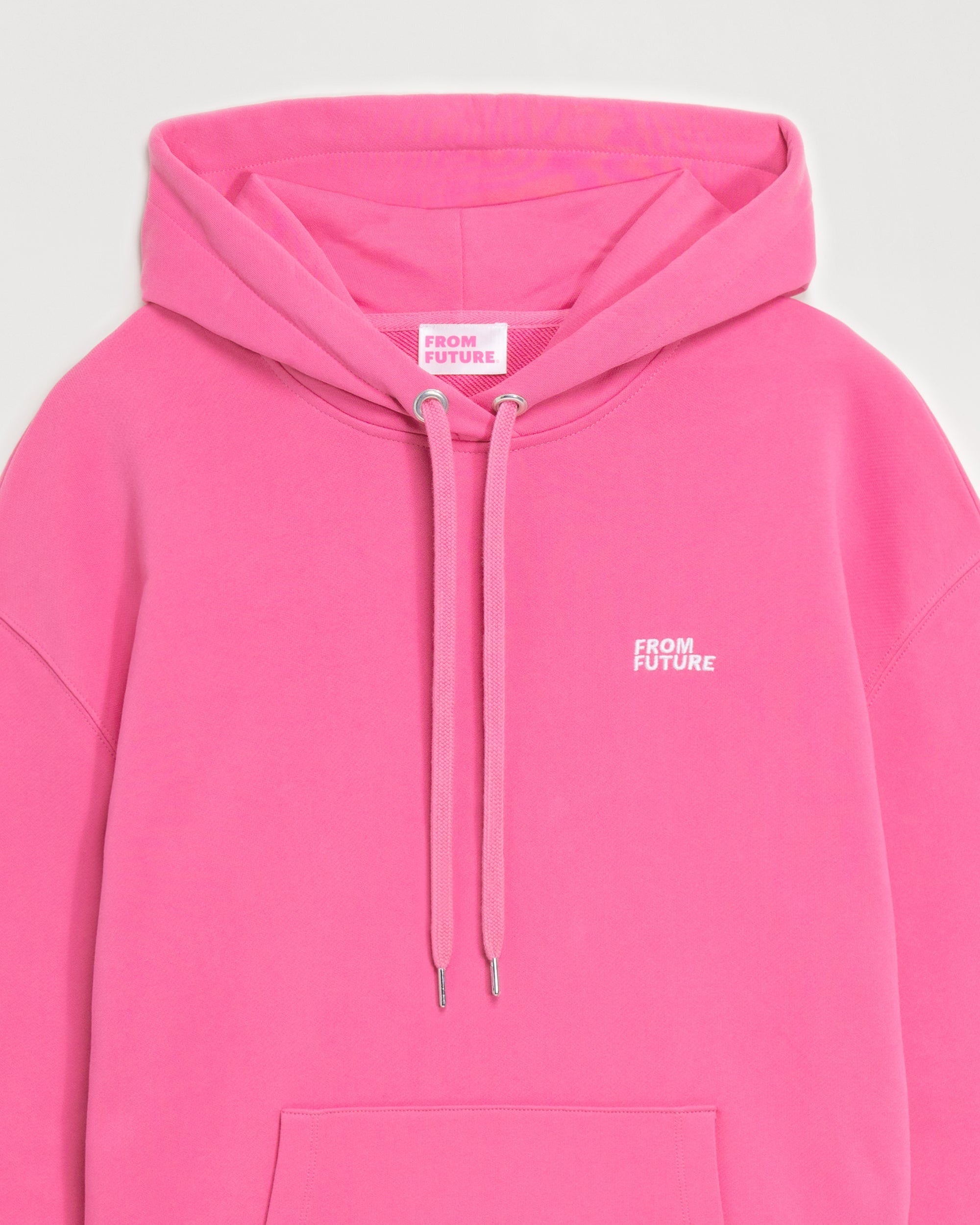 Hoodie unisexe oversize à broderie - Neon Pink