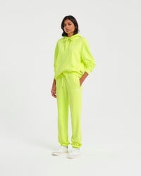 Hoodie unisexe oversize à broderie - Neon Yellow