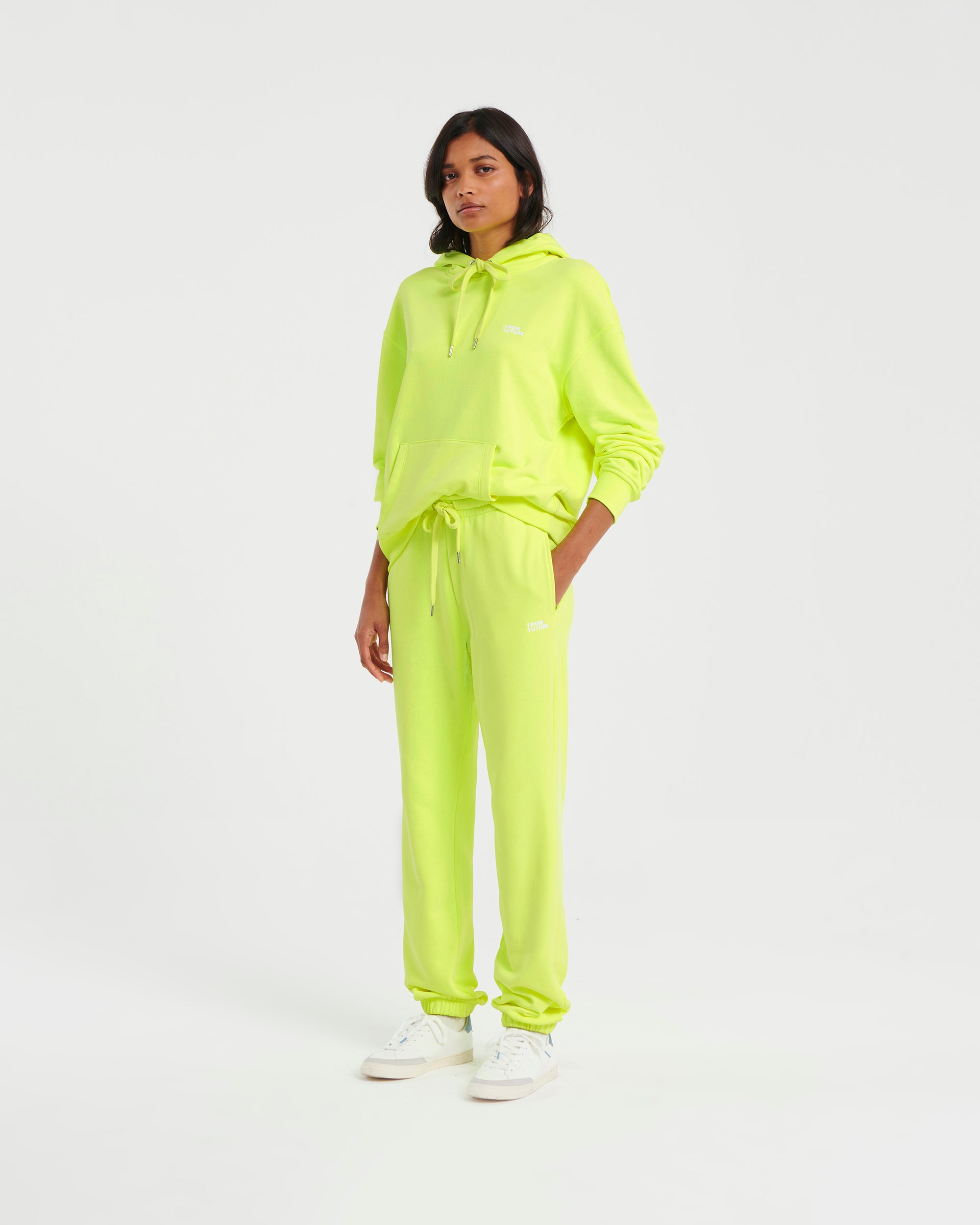 Hoodie unisexe oversize à broderie - Neon Yellow