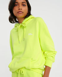 Hoodie unisexe oversize à broderie - Neon Yellow