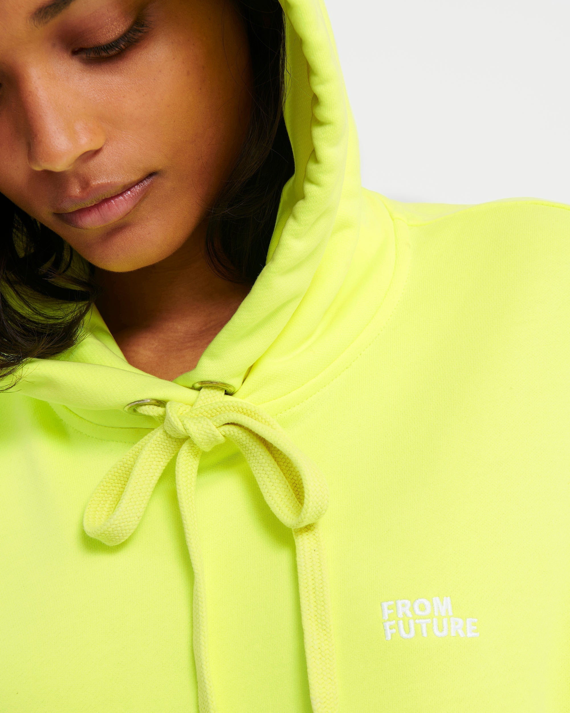 Hoodie unisexe oversize à broderie - Neon Yellow