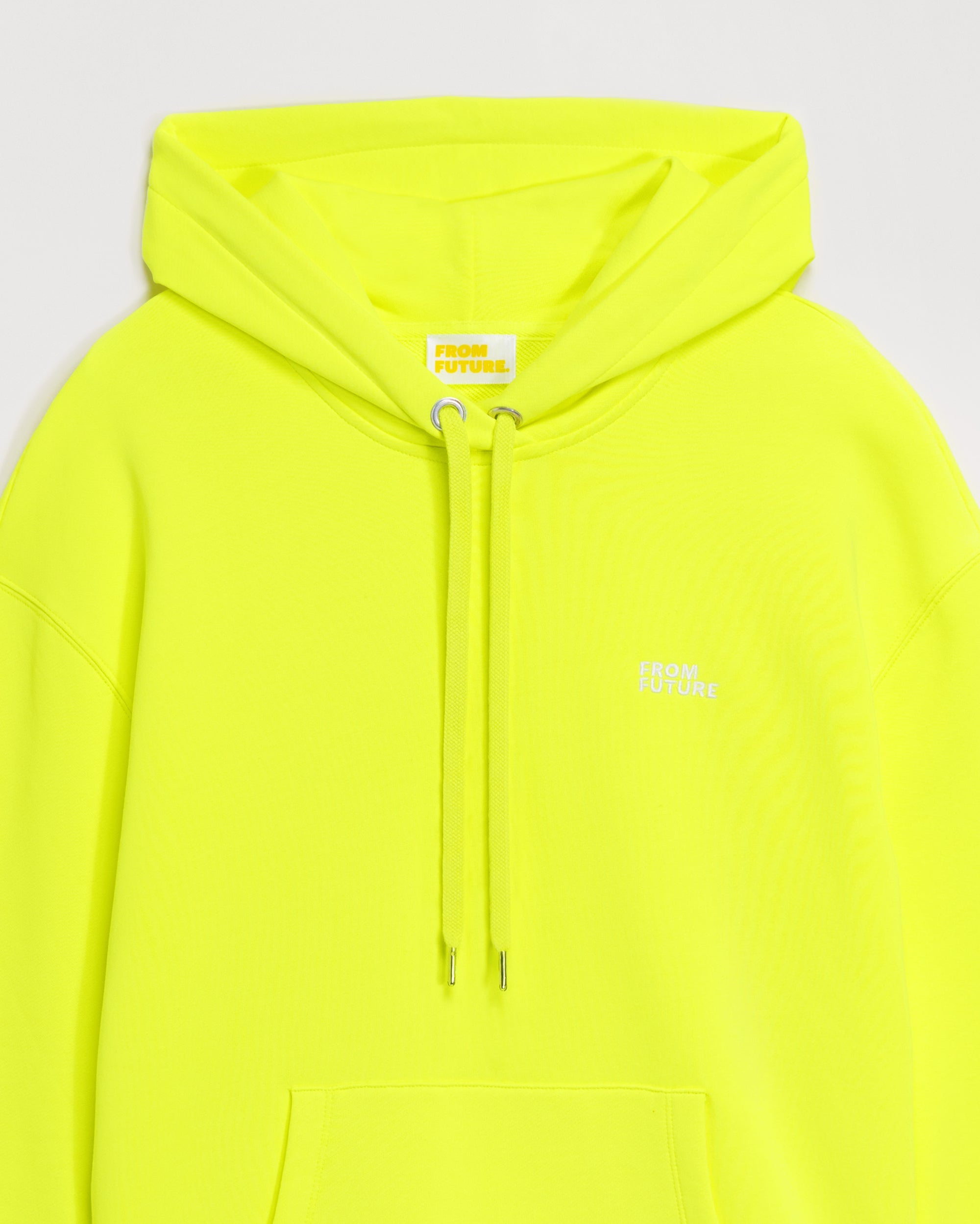 Hoodie unisexe oversize à broderie - Neon Yellow
