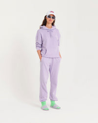 Hoodie unisexe oversize à broderie - Lilac