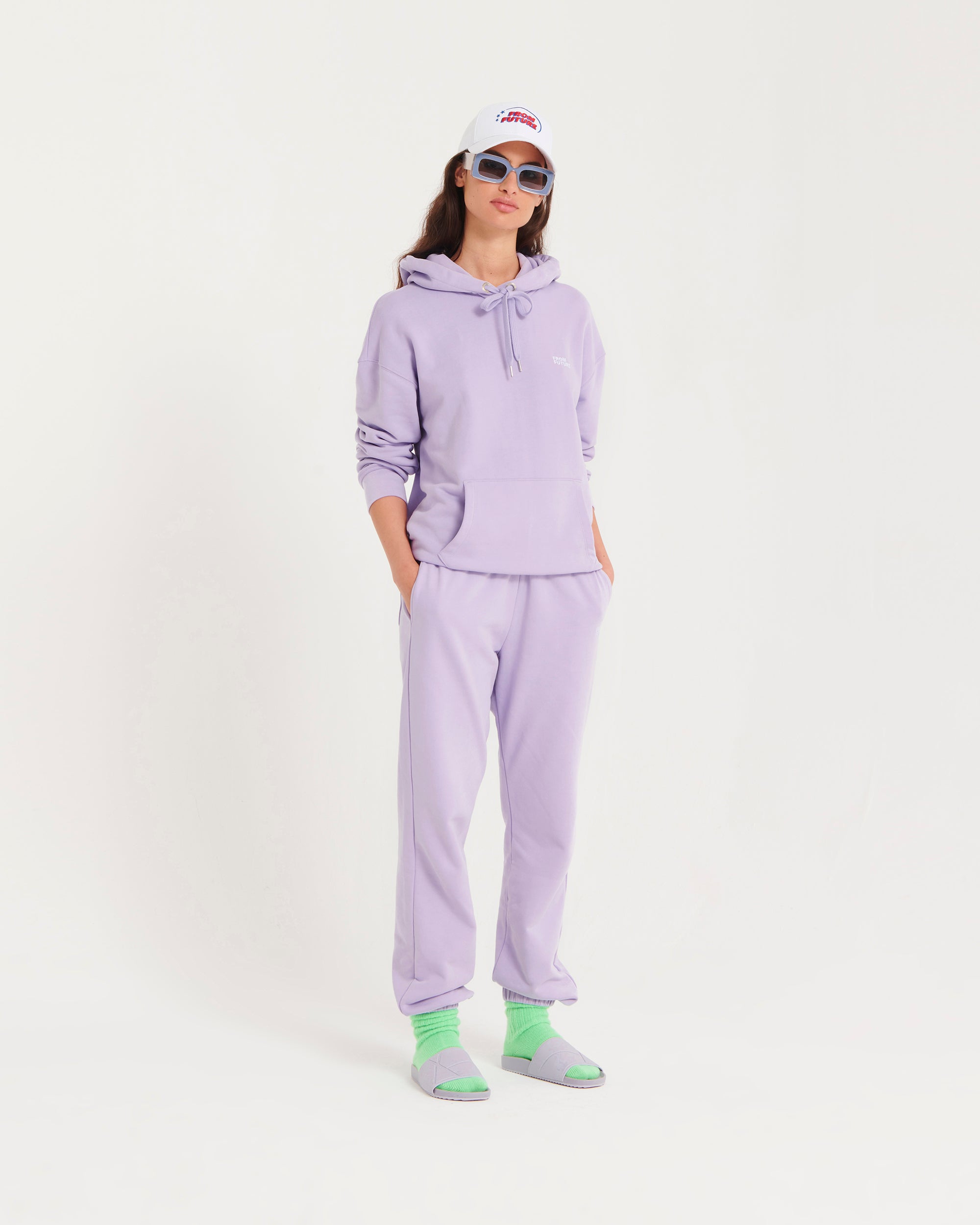 Hoodie unisexe oversize à broderie - Lilac