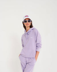 Hoodie unisexe oversize à broderie - Lilac
