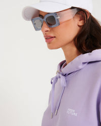Hoodie unisexe oversize à broderie - Lilac