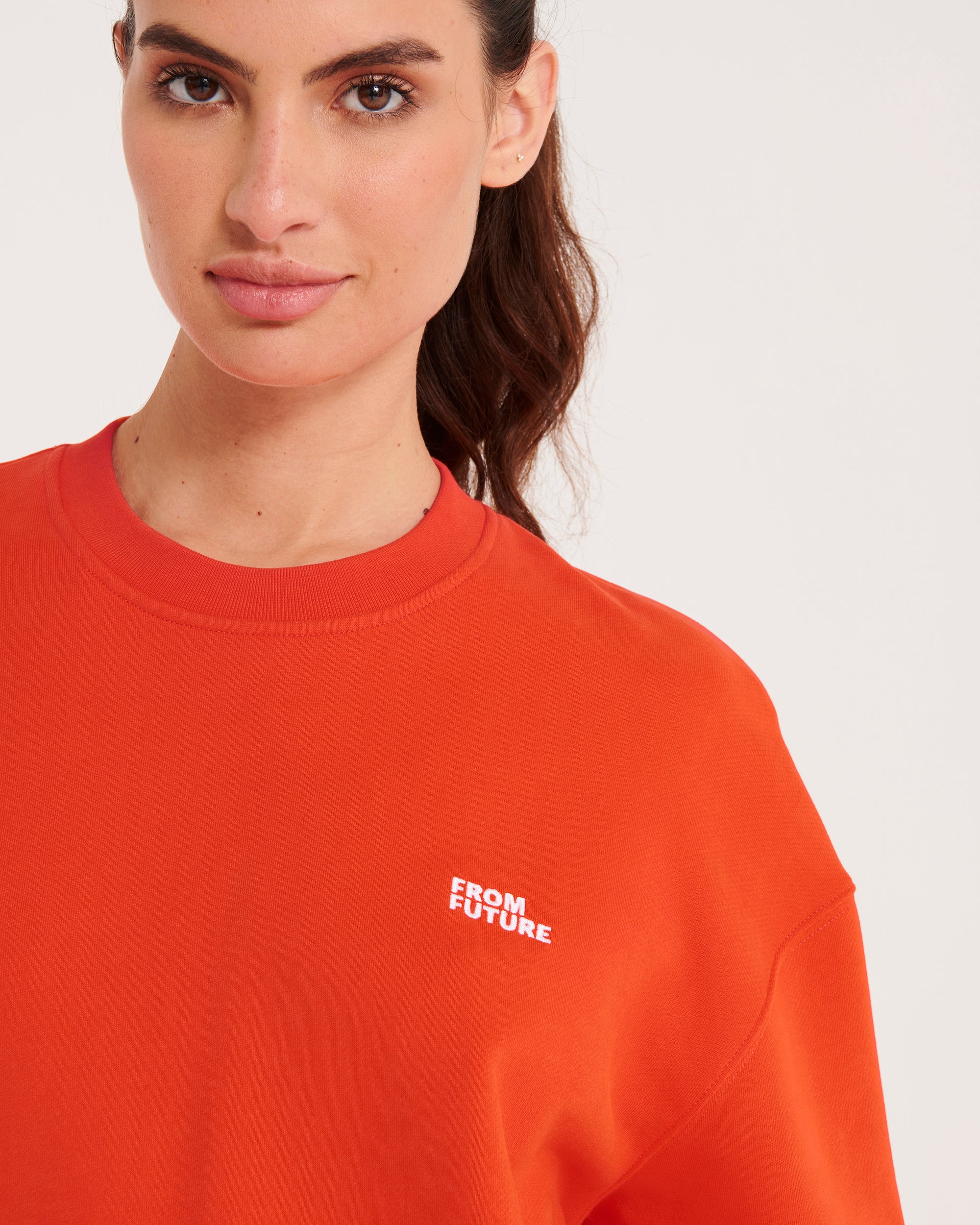 Sweat classique à col rond - Neon Orange