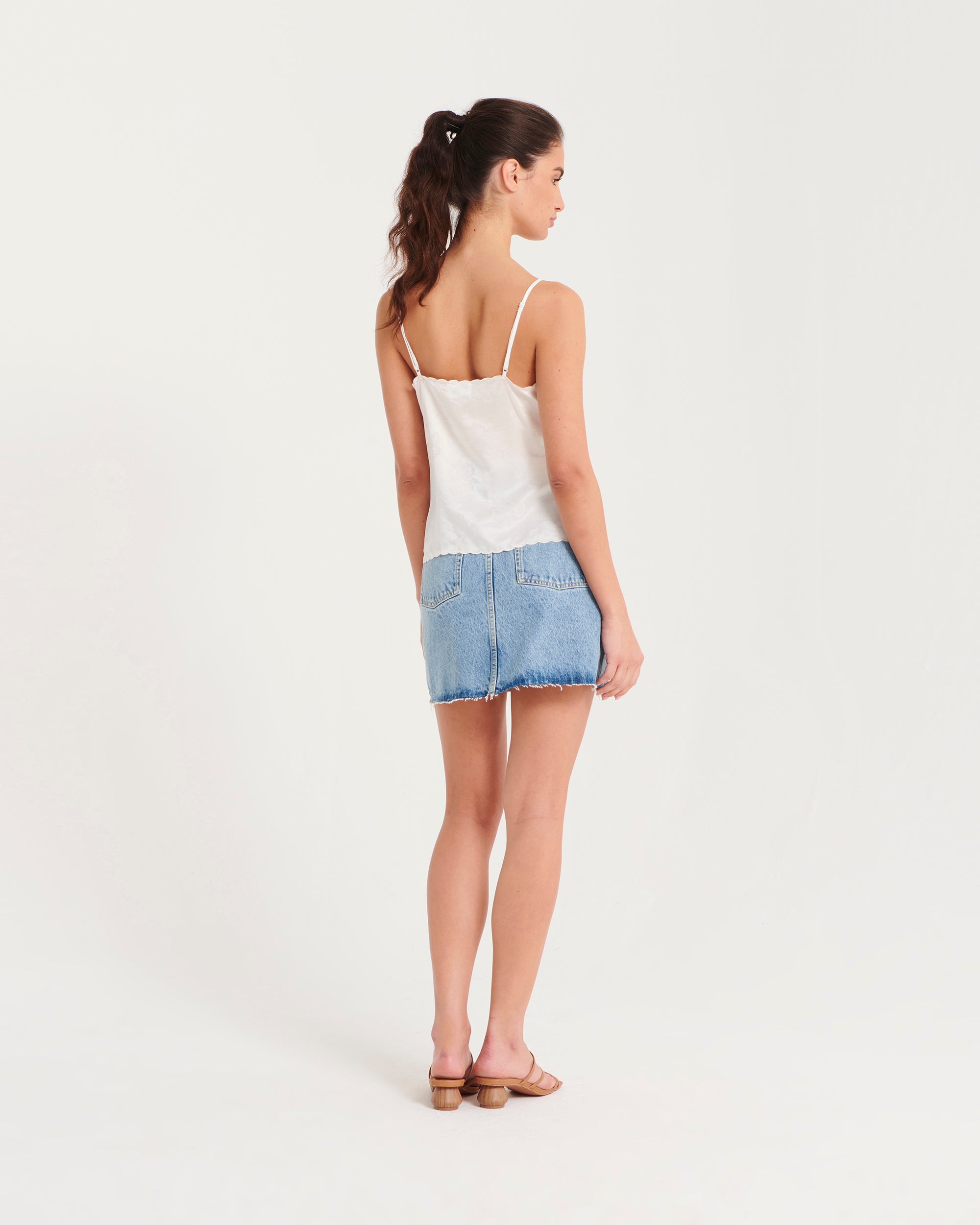 Caraco Elia en soie - Jacquard Off White